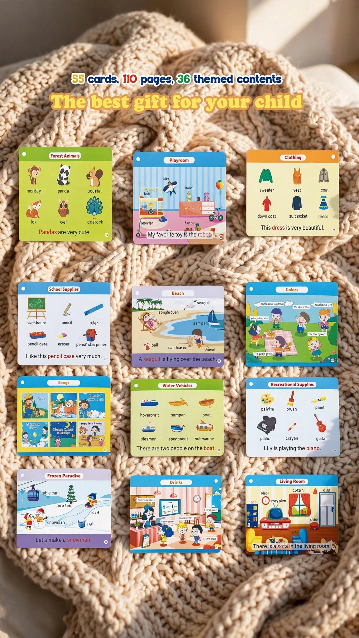 Squirrel Talking Flash Card Learning Kit – 55 Cards