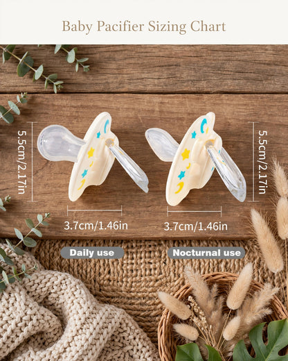Baby Silicone Pacifier Set – Sun & Moon Day & Night Soothers