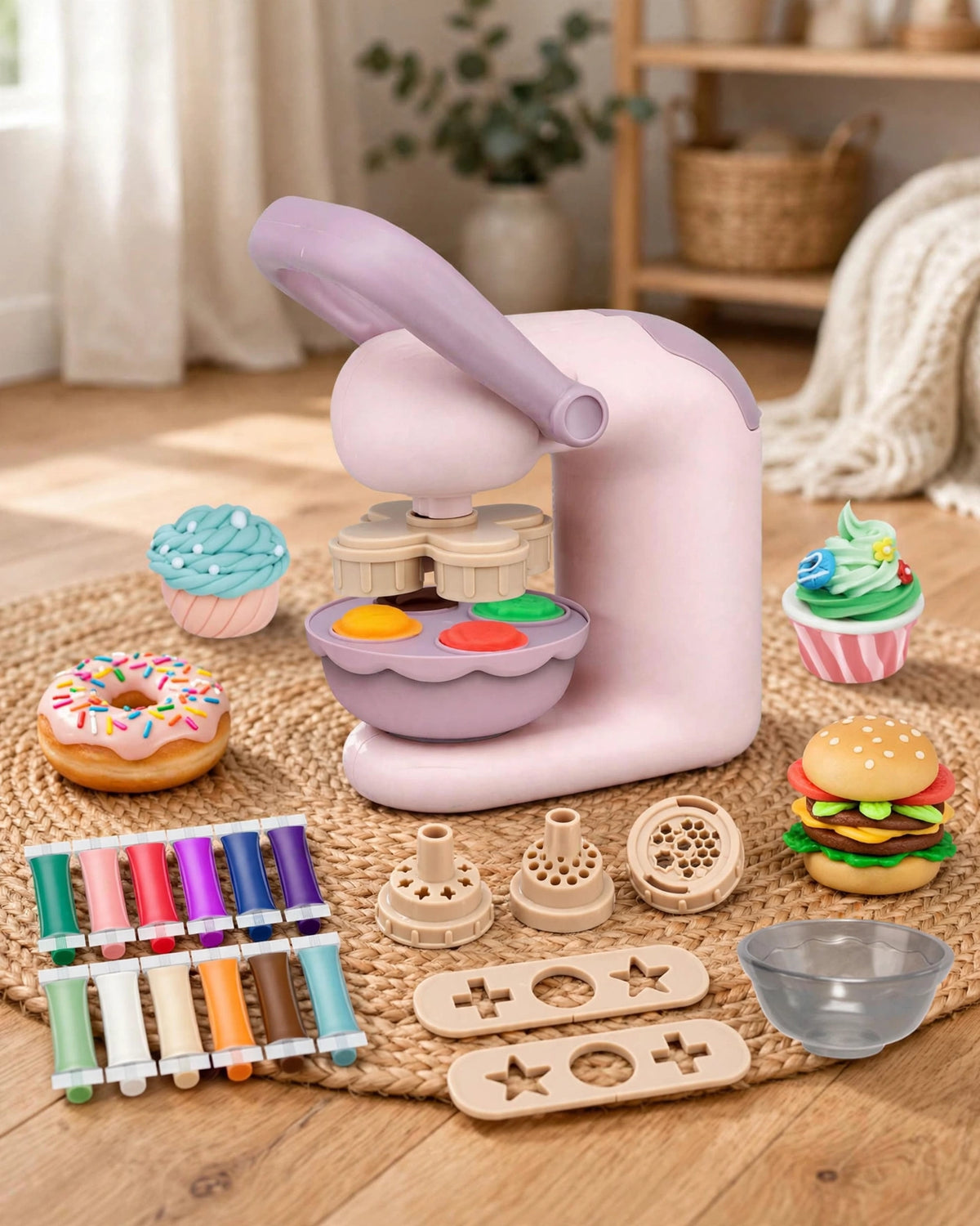 Children's Colorful Clay Noodle Maker & Ice Cream Machine Toy Set