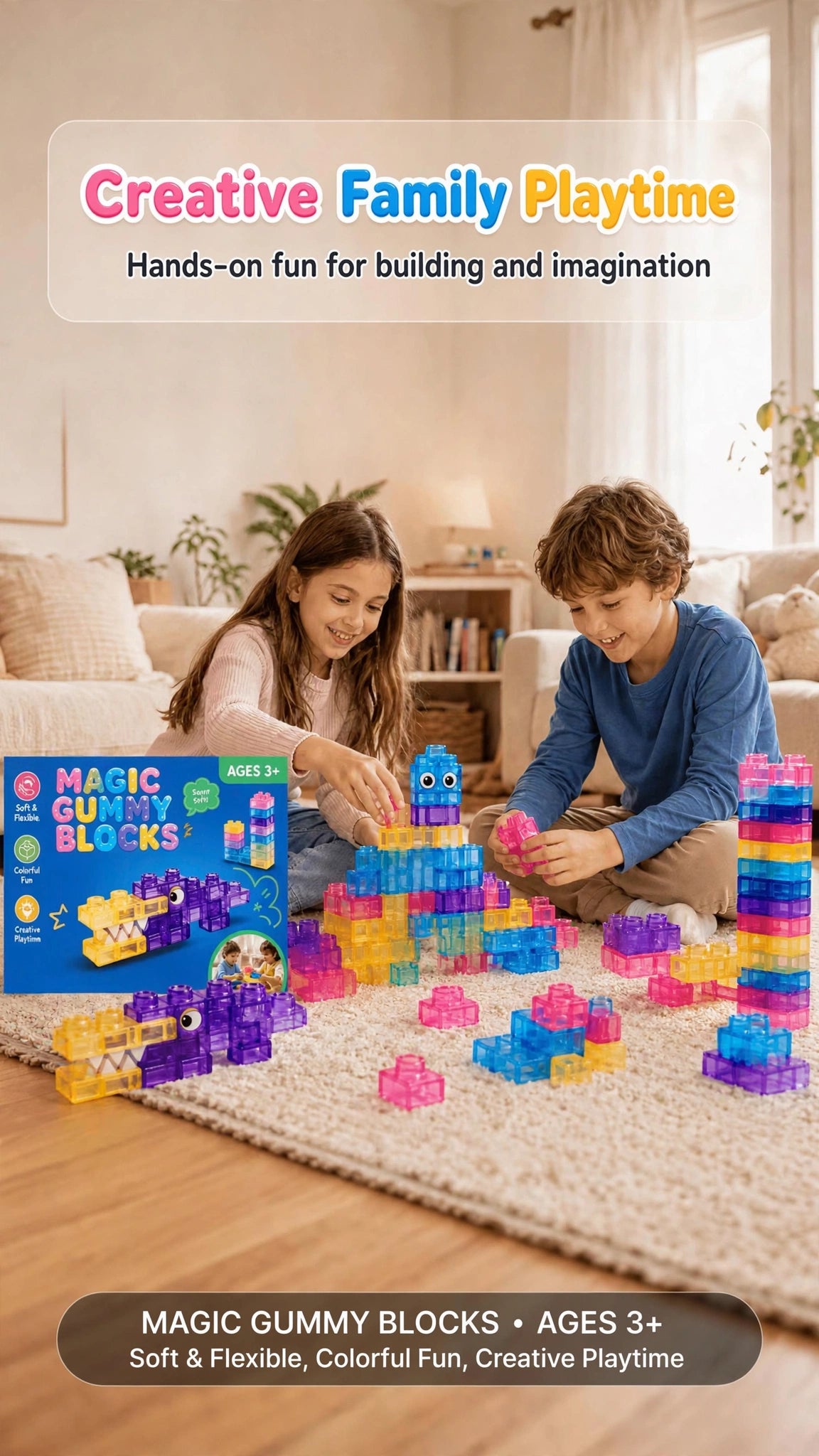Soft Gummy Building Blocks – Sensory Play Set