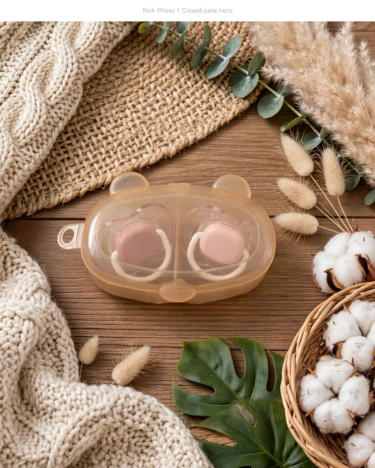 2pcs Baby Pacifier Set – Day & Night Dual-Use with Storage Case