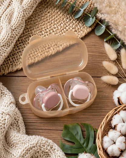 2pcs Baby Pacifier Set – Day & Night Dual-Use with Storage Case