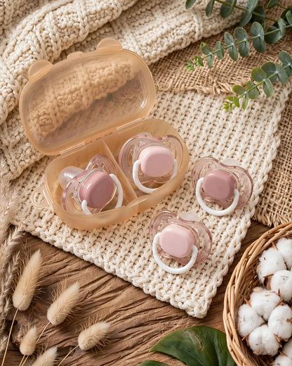 2pcs Baby Pacifier Set – Day & Night Dual-Use with Storage Case